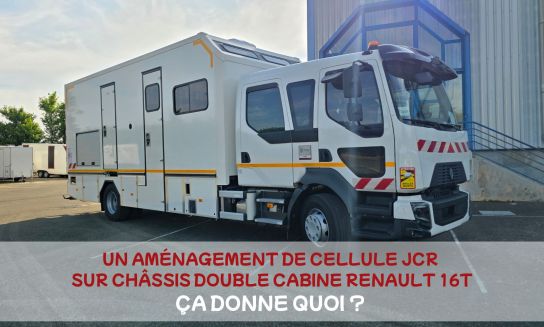 Une cellule aménagée sur un porteur Renault châssis double cabine