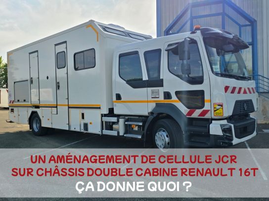 Une cellule aménagée sur un porteur Renault châssis double cabine